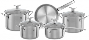 CONJUNTO PANELAS AÇO INOX 5 PEÇAS